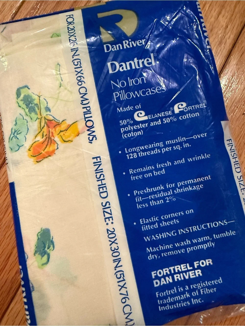 Dan River Dantrel No Iron Pillowcases - Floral Print Cotton blend